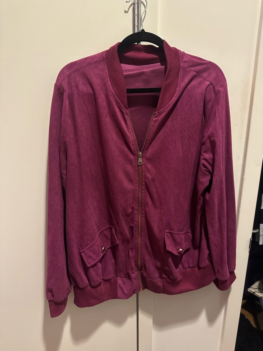 Women's Wine-Colored Bomber Jacket 🍷